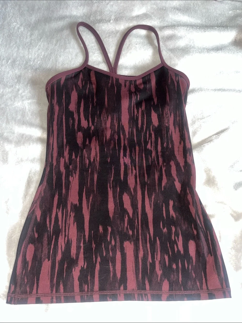 Women’s Lululemon Plum & Black Patterned Strappy Tank Top